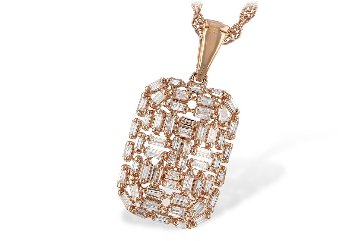 Allison Kaufman Baguette Diamond Necklace in 14K Rose Gold, 0.60 ctw