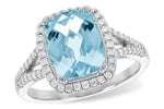 Allison Kaufman Aquamarine & Diamond Ring in 14K White Gold, 2.65 ctw