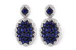 Allison Kaufman Sapphire & Diamond Earrings in 14K White Gold, 1.96 ctw