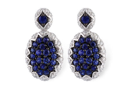 Allison Kaufman Sapphire & Diamond Earrings in 14K White Gold, 1.96 ctw