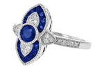 Allison Kaufman Sapphire & Diamond Ring in 14K White Gold, 0.75 ctw (D5837), alternate view