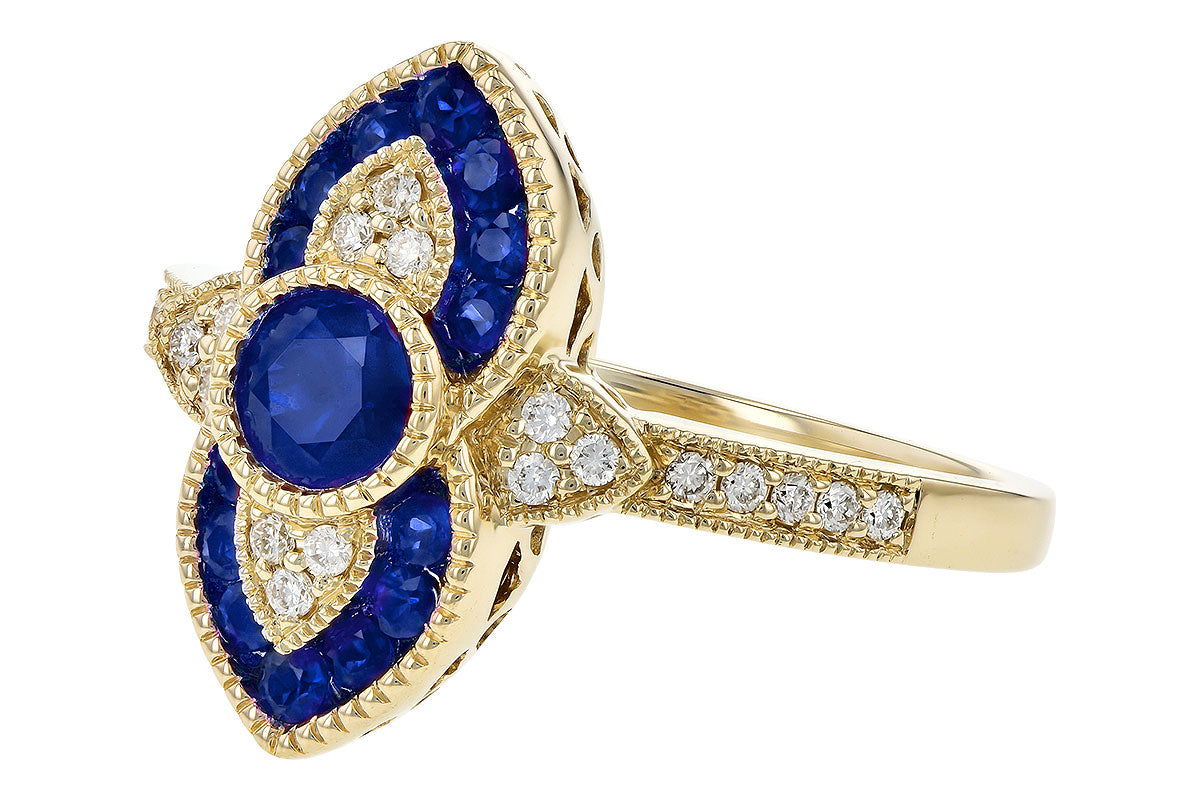 Allison Kaufman Sapphire & Diamond Ring in 14K Yellow Gold, 0.75 ctw (D5837), alternate view