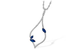 Allison Kaufman Sapphire & Diamond Necklace in 14K White Gold, 0.56 ctw (N8085)