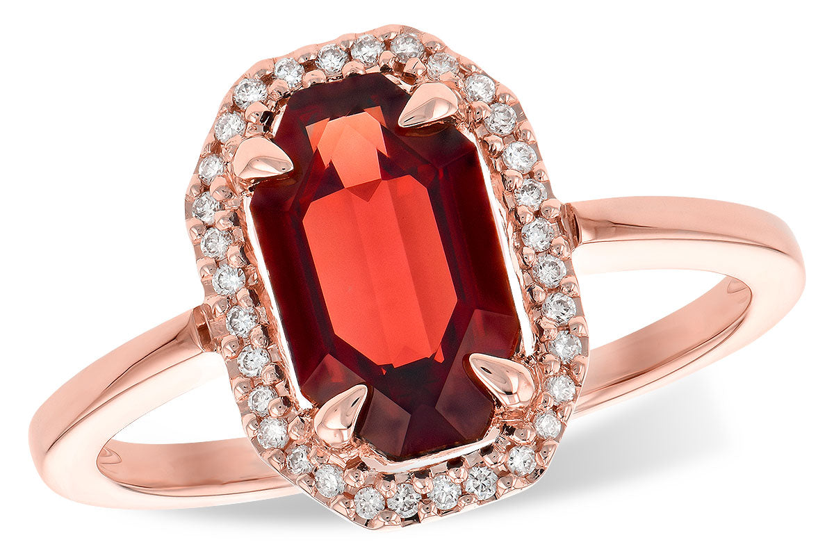 Allison Kaufman Garnet & Diamond Ring in 14K Rose Gold, 1.75 ctw (D5775)