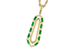 Allison Kaufman Emerald & Diamond Necklace in 14K Yellow Gold, 0.64 ctw
