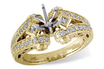 Allison Kaufman Diamond Engagement Ring Semi-Mount in 14K Yellow Gold, 0.63 ctw