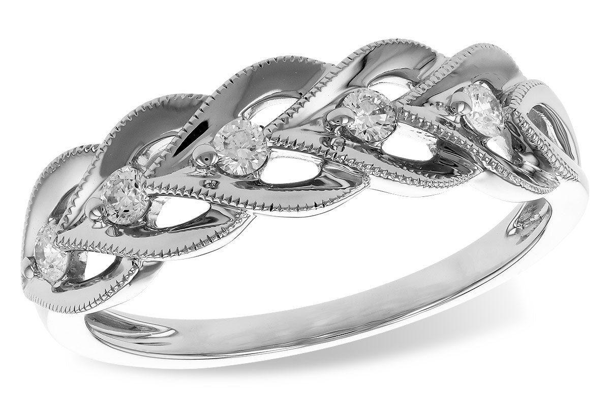 Allison Kaufman Diamond Wedding Band in 14K White Gold, 0.16 ctw (W2625)