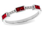 Allison Kaufman Ruby & Diamond Wedding Band in 14K White Gold, 0.41 ctw