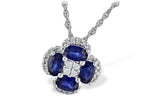 Allison Kaufman Sapphire & Diamond Necklace in 14K White Gold, 1.33 ctw (N8068)