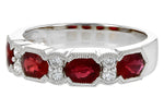 Allison Kaufman Ruby & Diamond Wedding Band in 14K White Gold, 1.84 ctw, alternate view
