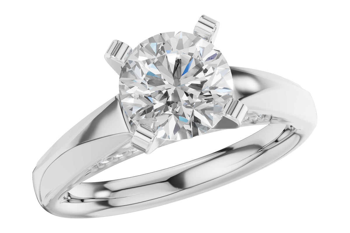 Allison Kaufman Diamond Engagement Ring Semi-Mount in 14K White Gold, 0.08 ctw (L7943)