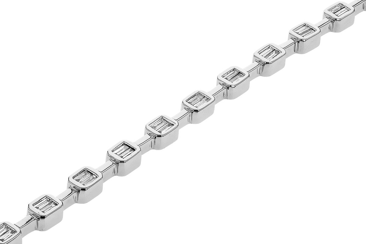 Allison Kaufman Baguette Diamond Bracelet in 14K White Gold, 0.90 ctw, alternate view