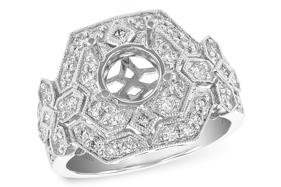Allison Kaufman Diamond Engagement Ring Semi-Mount in 14K White Gold, 0.77 ctw (L7527)
