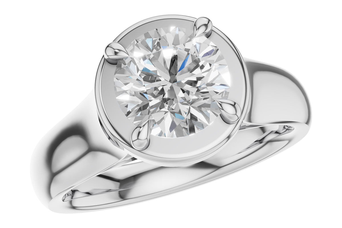 Allison Kaufman Diamond Engagement Ring Semi-Mount in 14K White Gold, 0.09 ctw (L7923)
