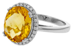 Allison Kaufman Citrine & Diamond Ring in 14K White Gold, 4.05 ctw, alternate view