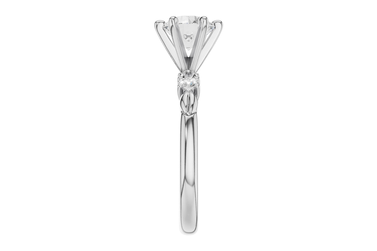 Allison Kaufman Diamond Engagement Ring Semi-Mount in 14K White Gold, 0.10 ctw (L7905), alternate view