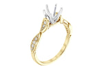 Allison Kaufman Diamond Engagement Ring Semi-Mount in 14K Yellow Gold, 0.11 ctw (L7812), alternate view