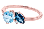 Allison Kaufman Blue Topaz & Diamond Ring in 14K Rose Gold, 1.52 ctw (D5903), alternate view