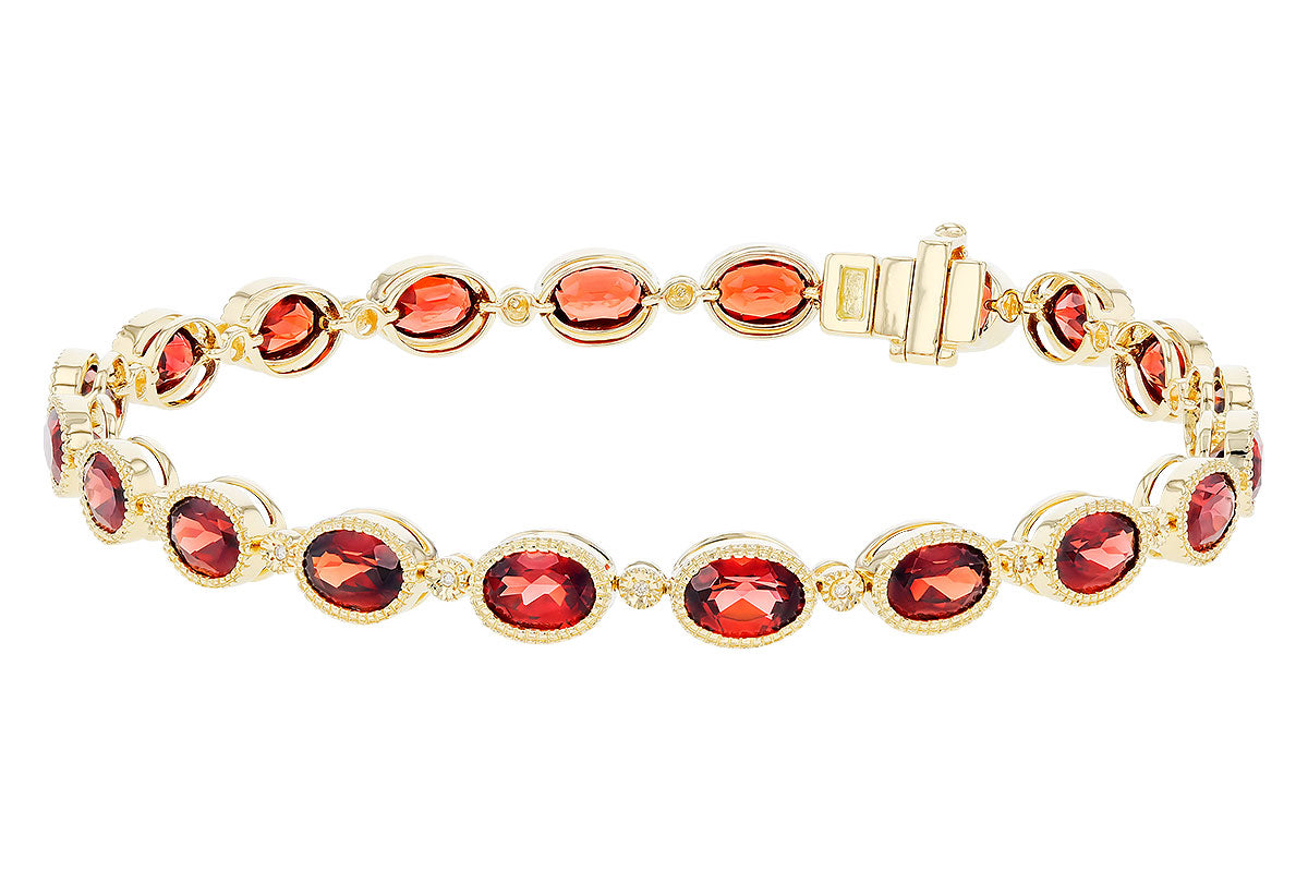 Allison Kaufman Garnet & Diamond Bracelet in 14K Yellow Gold, 9.26 ctw, alternate view