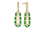 Allison Kaufman Emerald & Diamond Earrings in 14K Yellow Gold, 1.02 ctw