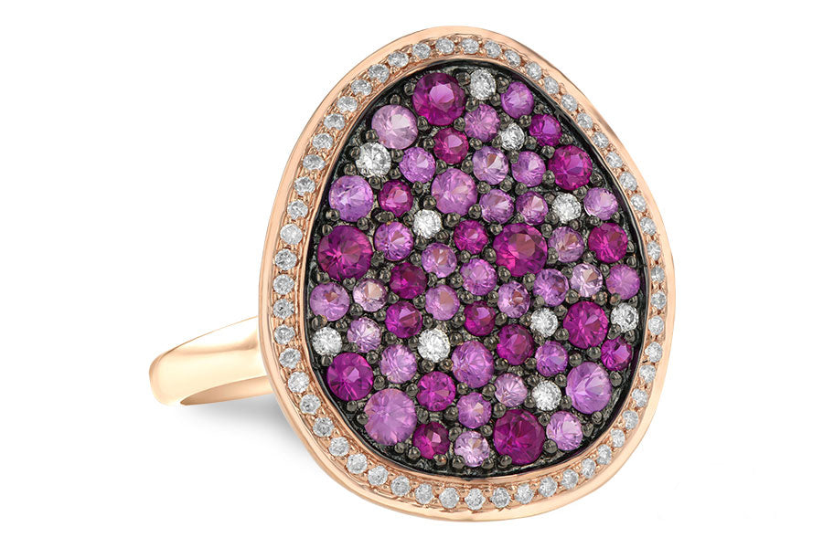 Allison Kaufman Pink Sapphire & Diamond Ring in 14K Rose Gold, 2.16 ctw