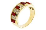 Allison Kaufman Ruby & Diamond Wedding Band in 14K Yellow Gold, 1.69 ctw, alternate view