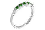 Allison Kaufman Emerald & Diamond Wedding Band in 14K White Gold, 0.27 ctw, alternate view