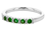 Allison Kaufman Emerald & Diamond Wedding Band in 14K White Gold, 0.27 ctw, alternate view