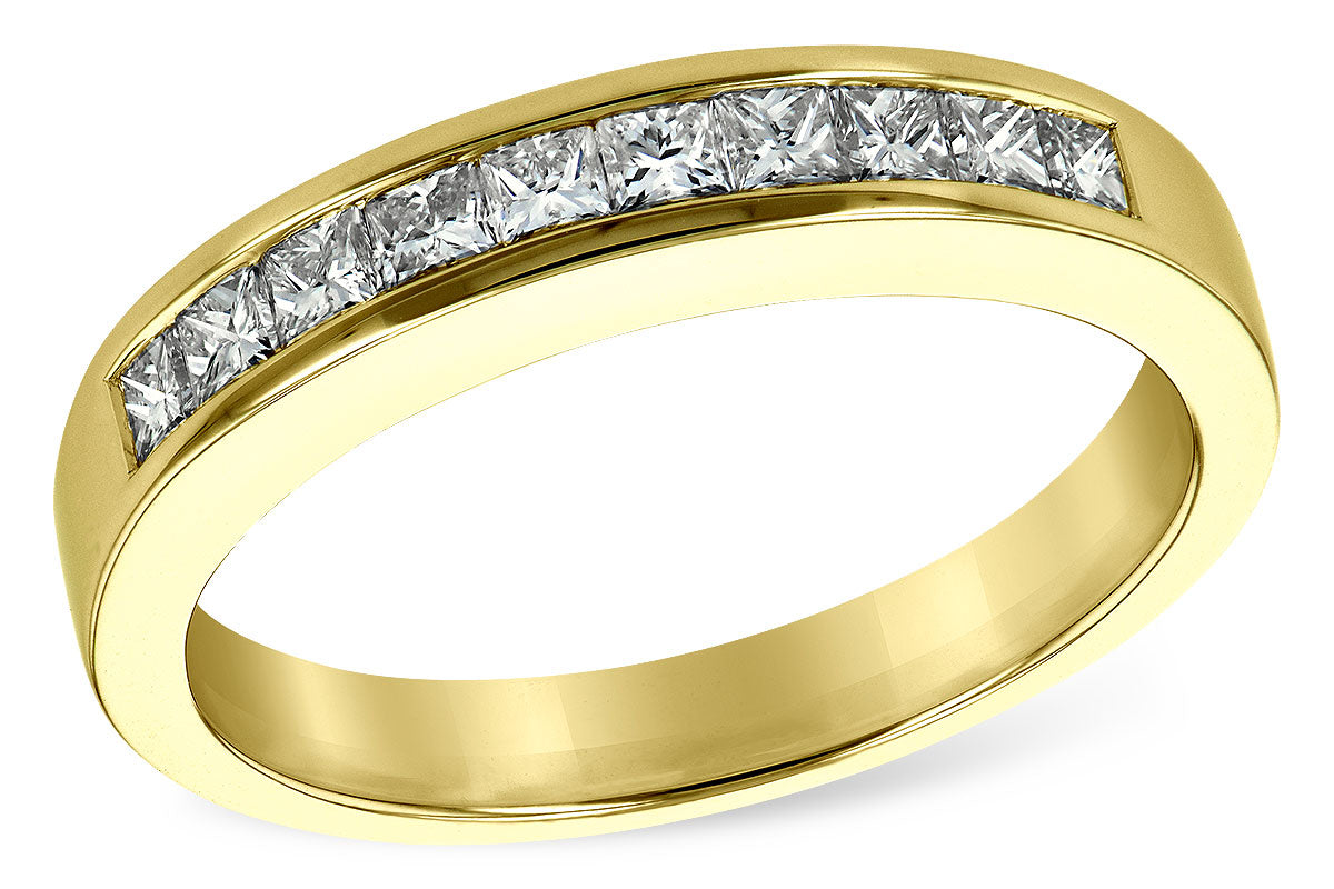 Allison Kaufman Princess-Cut Diamond Wedding Band in 14K Yellow Gold, 0.50 ctw