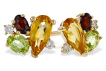 Allison Kaufman Multi-Gemstone & Diamond Earrings in 14K Yellow Gold, 0.70 ctw