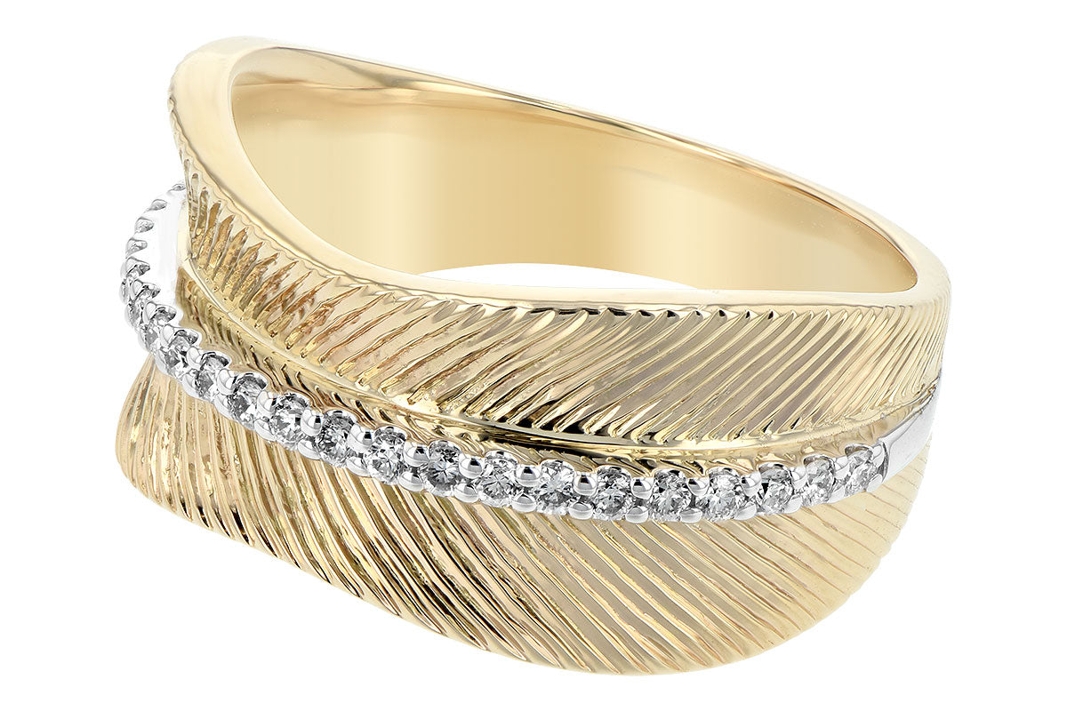 Allison Kaufman Diamond Wedding Band in 14K Yellow & White Gold, 0.22 ctw, alternate view