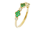 Allison Kaufman Emerald & Diamond Wedding Band in 14K Yellow Gold, 0.26 ctw, alternate view