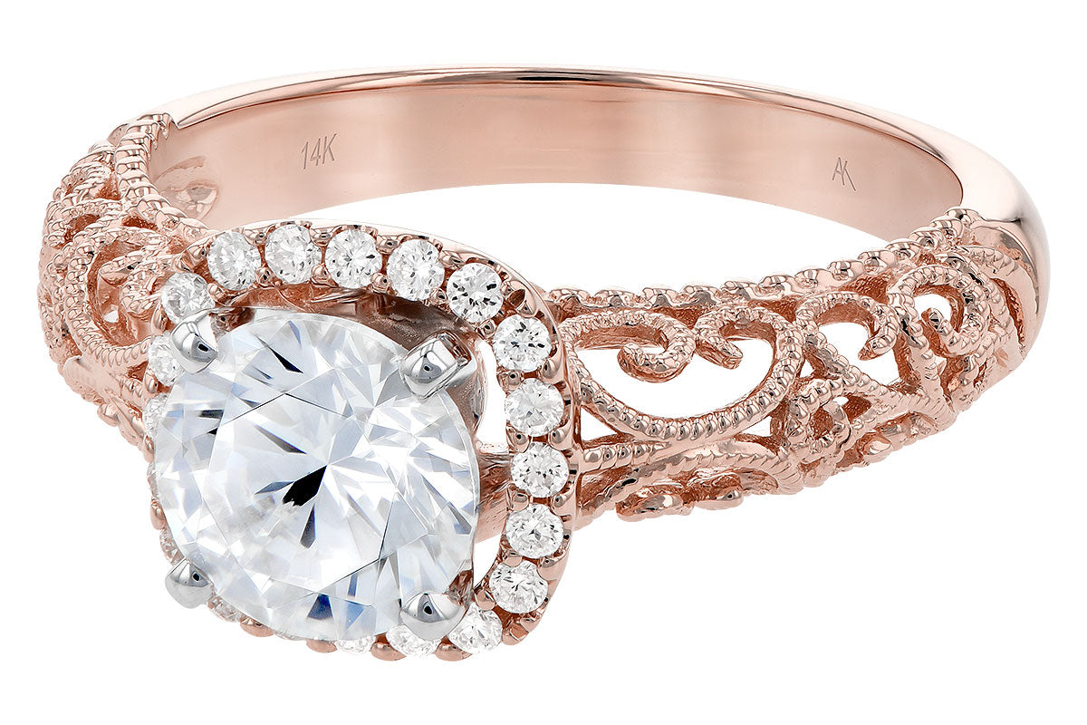 Allison Kaufman Diamond Engagement Ring Semi-Mount in 14K Rose Gold, 0.16 ctw (L7718), alternate view