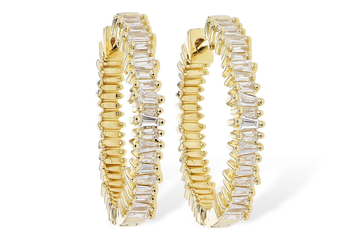 Allison Kaufman Baguette Diamond Earrings in 14K Yellow Gold, 0.35 ctw