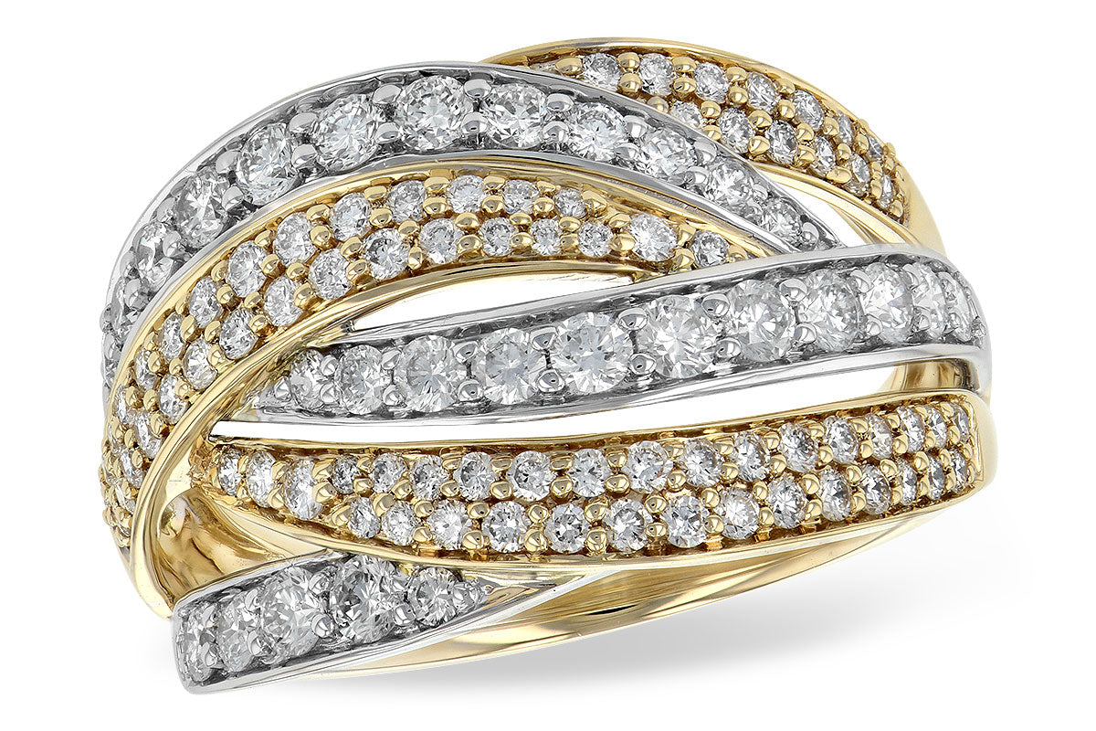 Allison Kaufman Diamond Wedding Band in 14K Yellow & White Gold, 1.22 ctw