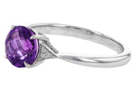 Allison Kaufman Amethyst & Diamond Ring in 14K White Gold, 1.30 ctw, alternate view