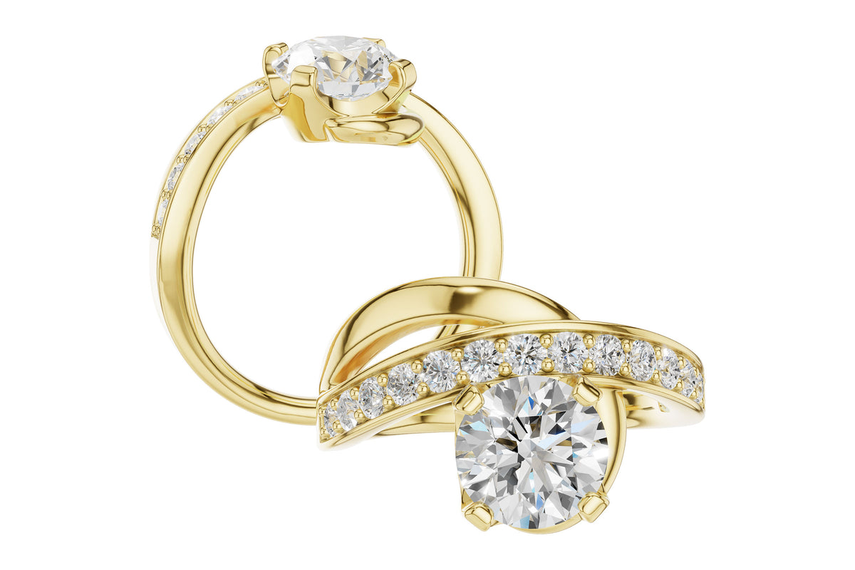 Allison Kaufman Diamond Engagement Ring Semi-Mount in 14K Yellow Gold, 0.50 ctw (L7925), alternate view