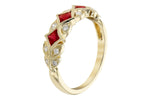 Allison Kaufman Ruby & Diamond Wedding Band in 14K Yellow Gold, 0.70 ctw, alternate view