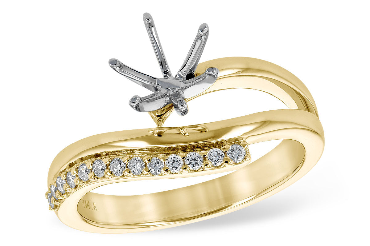 Allison Kaufman Diamond Engagement Ring Semi-Mount in 14K Yellow Gold, 0.12 ctw (L7724)