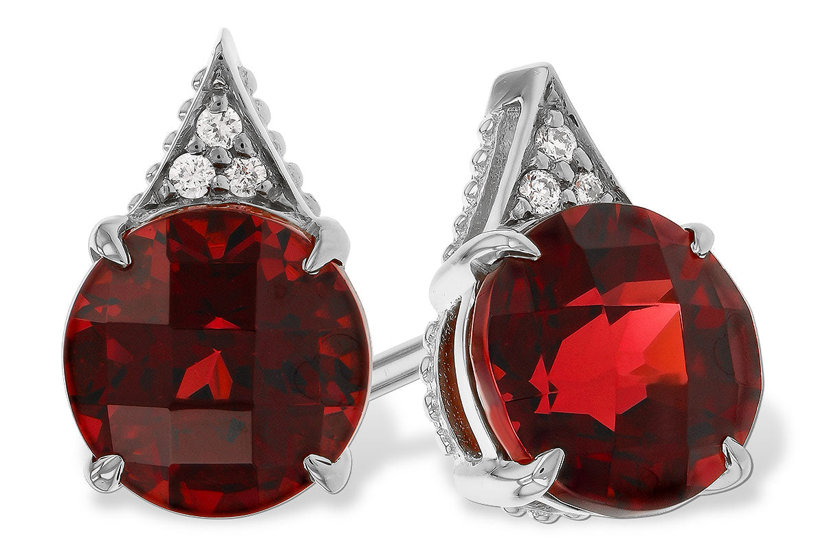Allison Kaufman Garnet & Diamond Earrings in 14K White Gold, 2.10 ctw