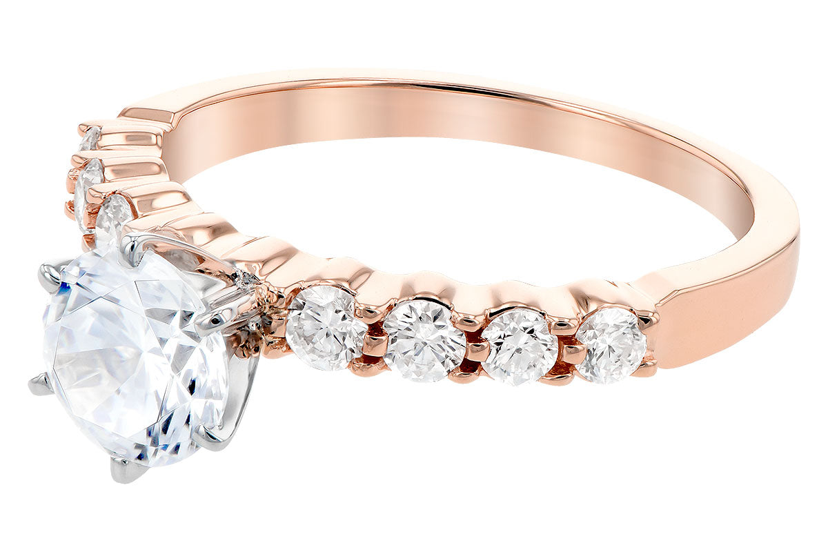 Allison Kaufman Diamond Engagement Ring Semi-Mount in 14K Rose Gold, 0.44 ctw (LR830-44), alternate view