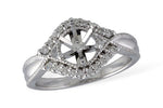 Allison Kaufman Diamond Engagement Ring Semi-Mount in 14K White Gold, 0.20 ctw (L7448)