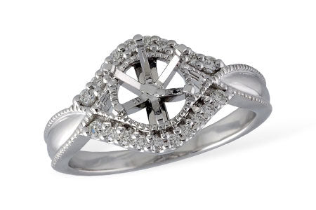 Allison Kaufman Diamond Engagement Ring Semi-Mount in 14K White Gold, 0.20 ctw (L7448)