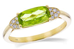 Allison Kaufman Peridot & Diamond Ring in 14K Yellow Gold, 1.40 ctw