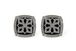 Allison Kaufman Onyx & Diamond Earrings in 14K White Gold, 0.40 ctw