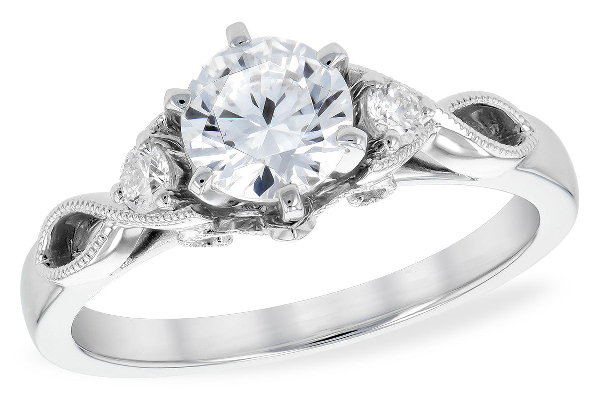 Allison Kaufman Diamond Engagement Ring Semi-Mount in 14K White Gold, 0.12 ctw