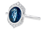 Allison Kaufman London Blue Topaz & Diamond Ring in 14K White Gold, 2.00 ctw, alternate view