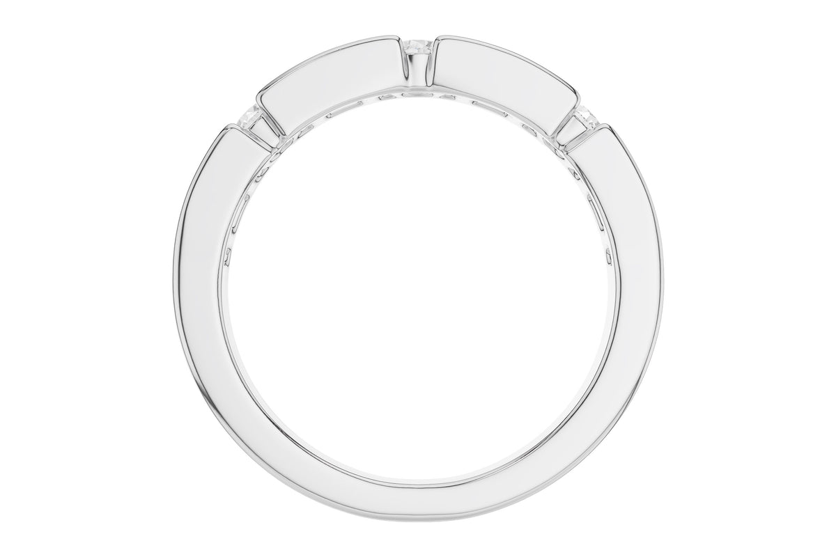 Allison Kaufman Baguette Diamond Wedding Band in 14K White Gold, 0.50 ctw, alternate view