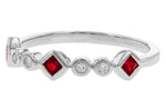 Allison Kaufman Ruby & Diamond Wedding Band in 14K White Gold, 0.27 ctw, alternate view