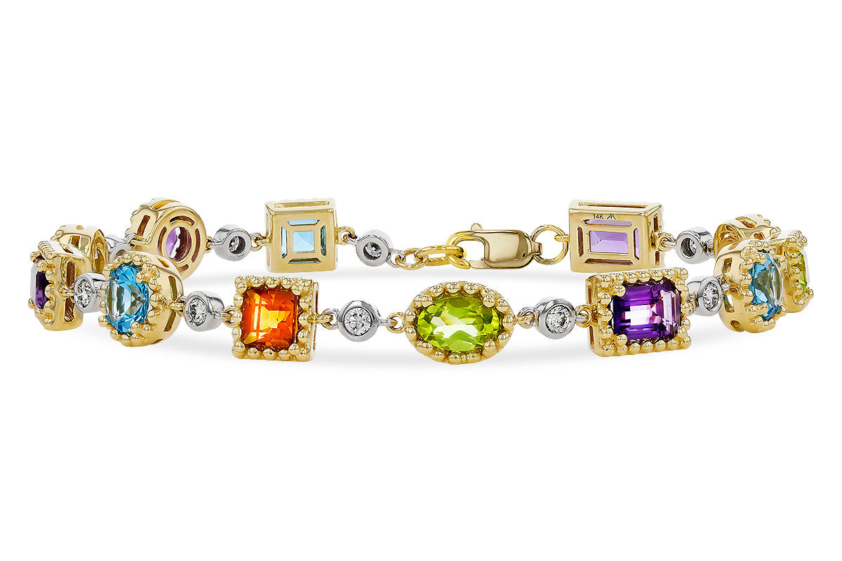 Allison Kaufman Multi-Gemstone & Diamond Bracelet in 14K Yellow & White Gold, 5.05 ctw